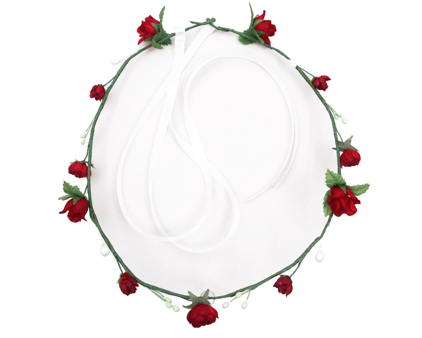 Rasp Rosen Girlande am Draht Weinrot