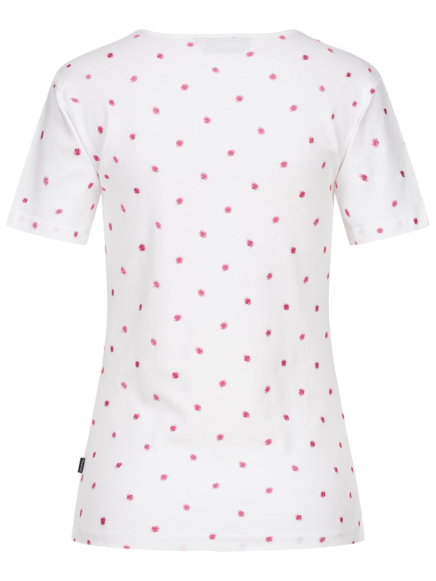 Pleamle Damen Shirt Herzausschnitt Weiß/Pink