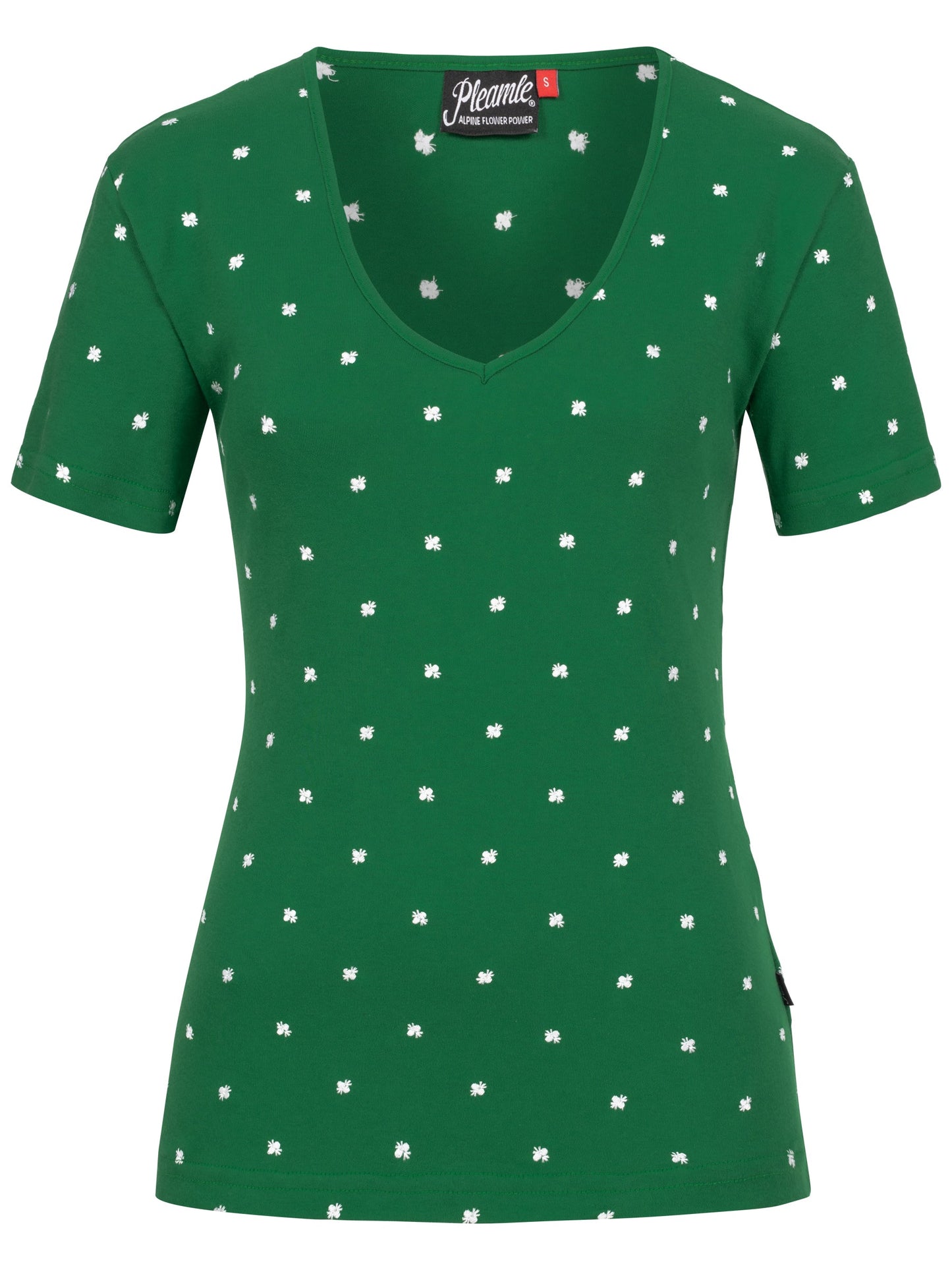 Pleamle Damen Shirt Herzausschnitt Grün