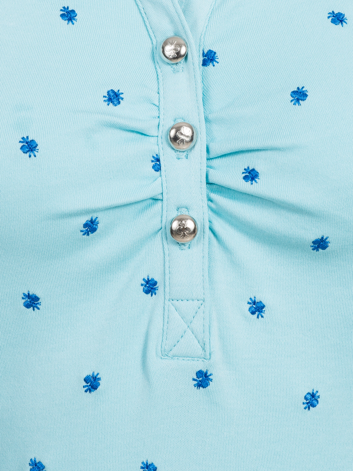 Pleamle Damen Polo Gezogene Knopfleiste Island Paradise