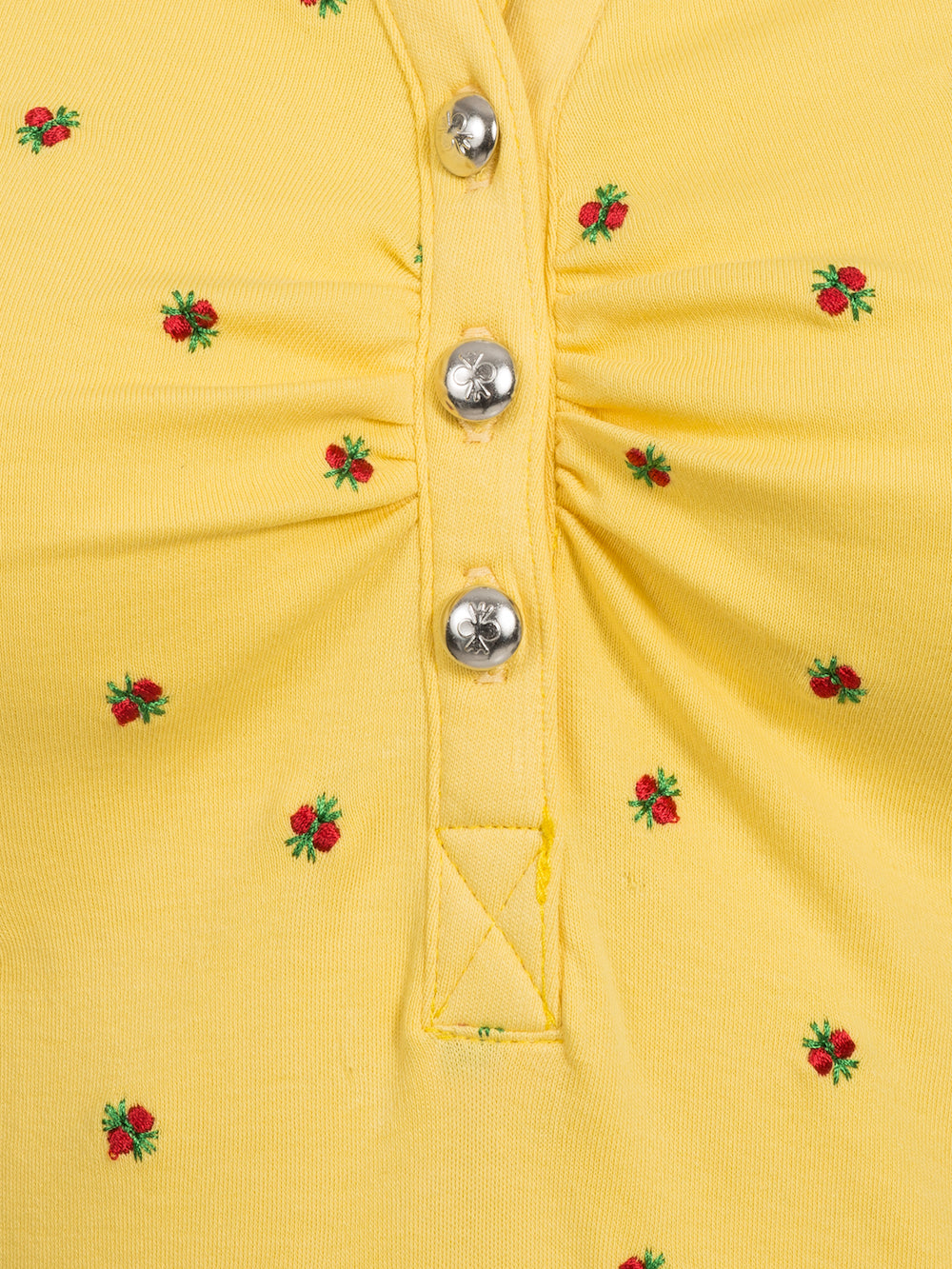 Pleamle Damen Polo Gezogene Knopfleiste Primose Yellow