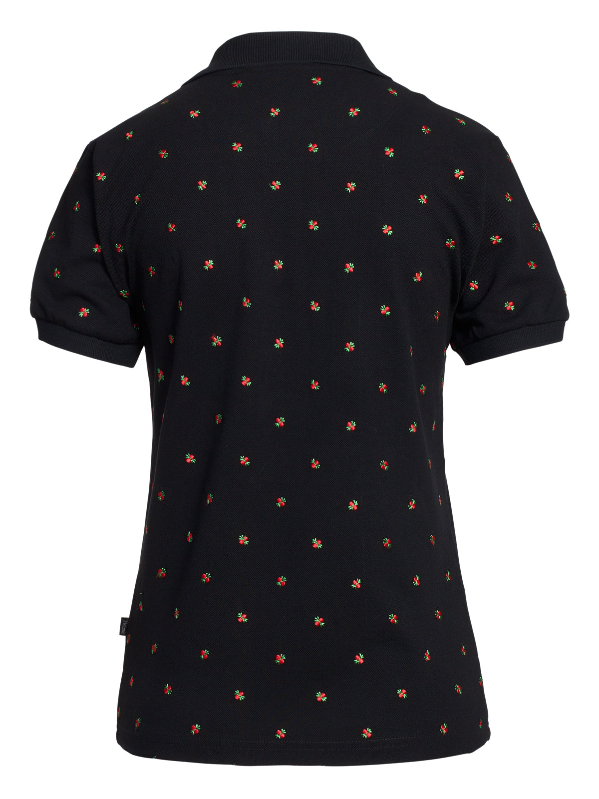 Pleamle Damen Polo Pique Kurzarm Schwarz