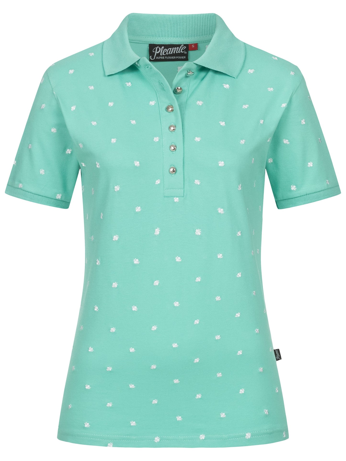 Pleamle Damen Polo BW Pique Elasthan karibik