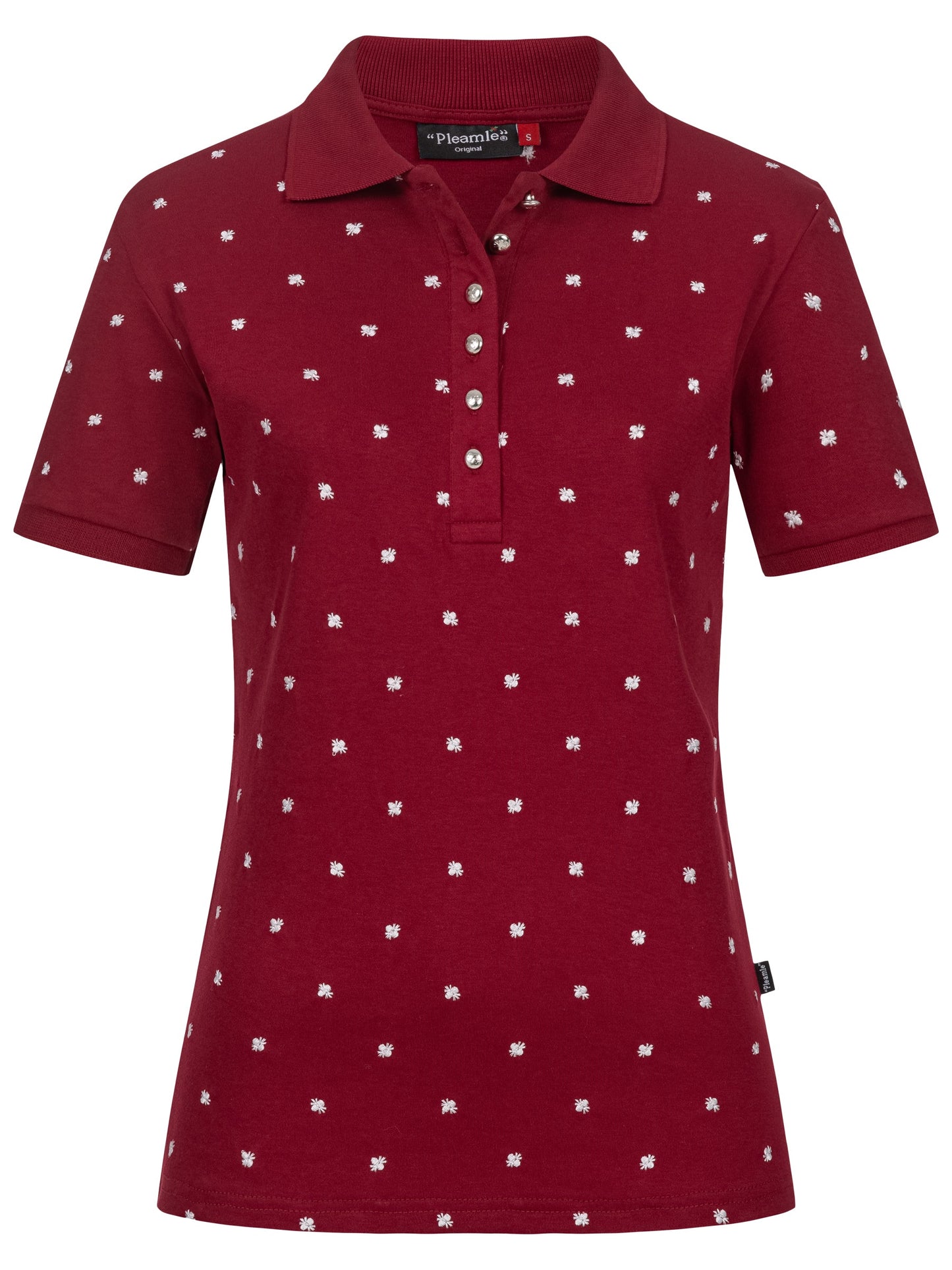 Pleamle Damen Polo Kurzarm Weinrot