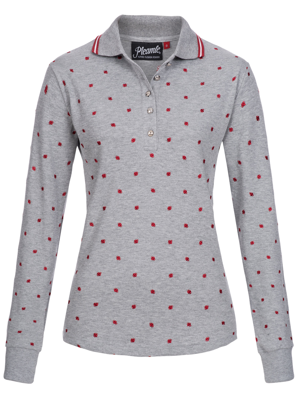 PleamleDamen Polo LA grau/rot