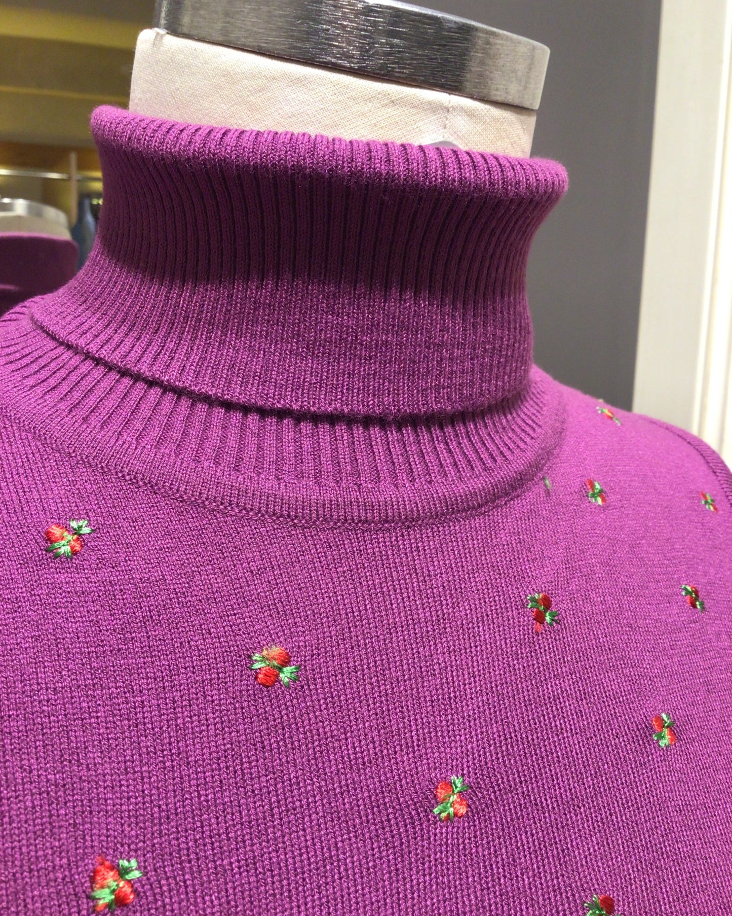 Pleamle Damen Pullover Strick Brombeere