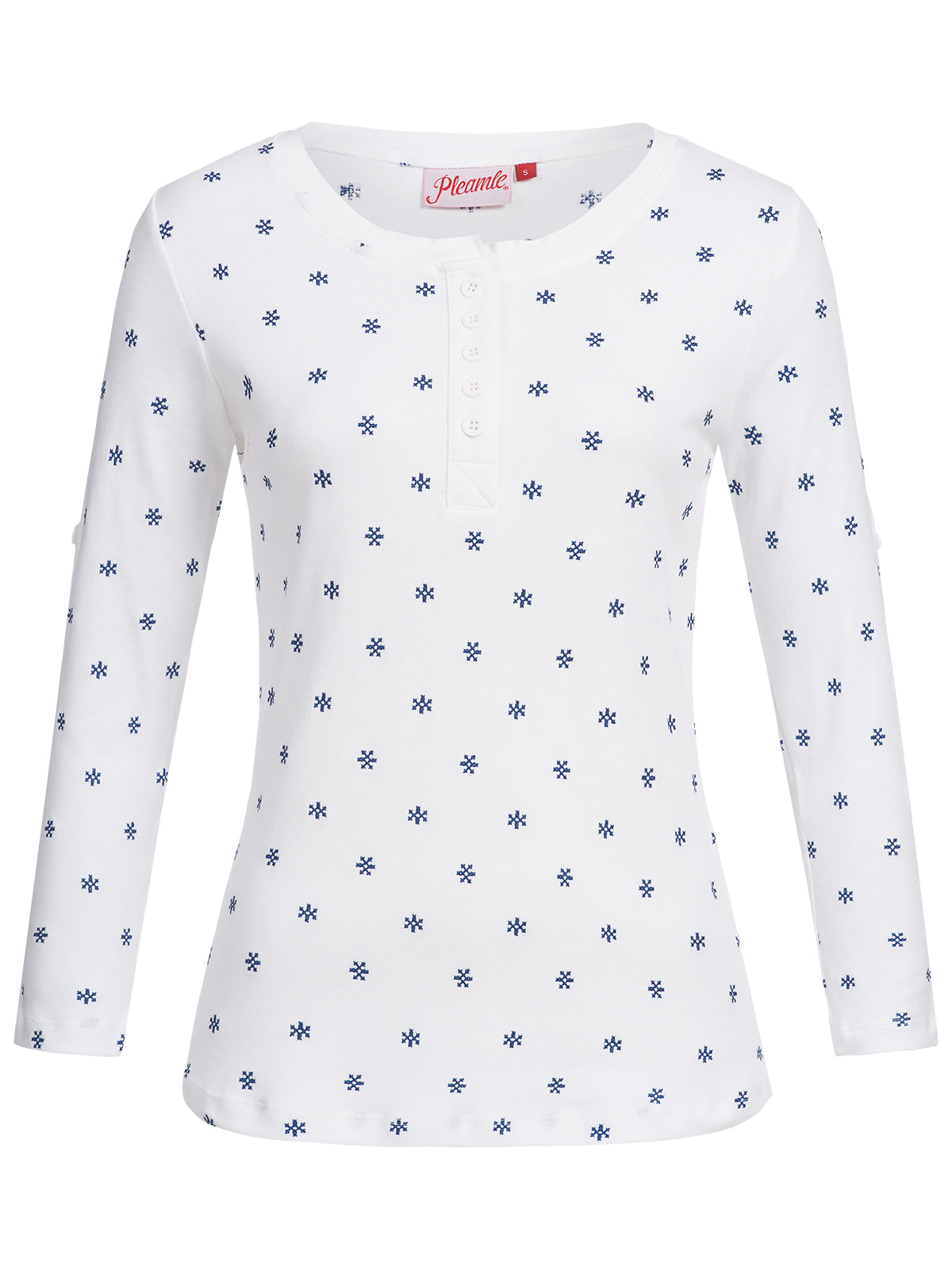 Pleamle Damen Kreuzstick Shirt All Over 3/4 Arm