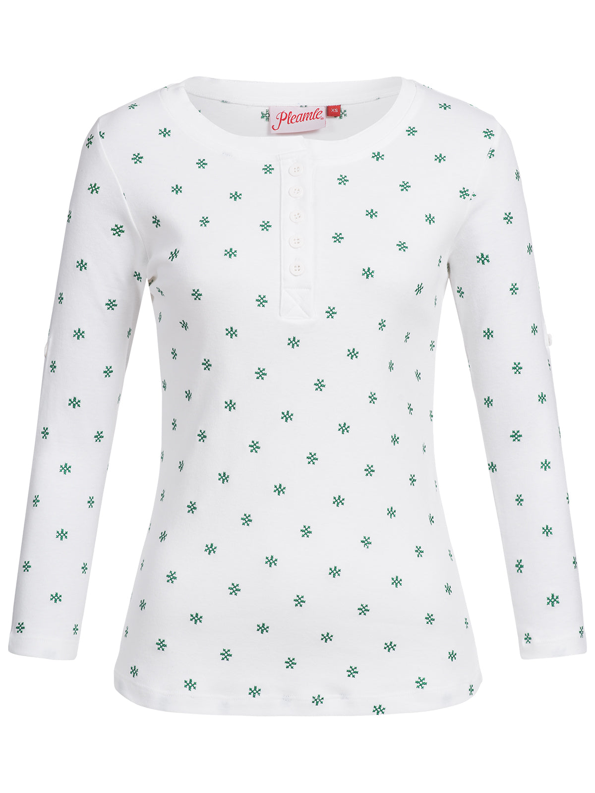 Pleamle Damen Kreuzstick Shirt All Over 3/4 Arm
