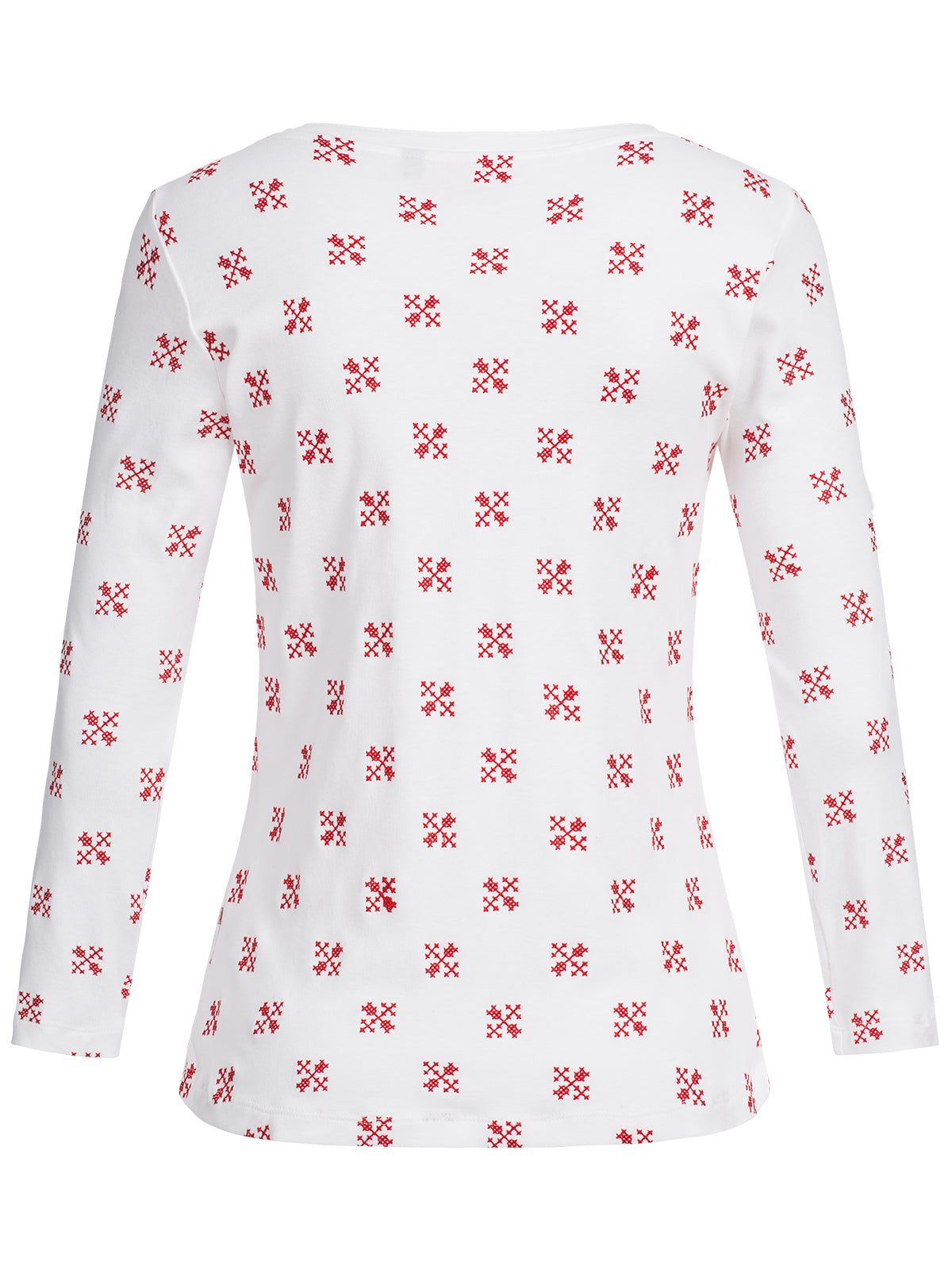 Pleamle Damen Kreuzstick Shirt Langarm