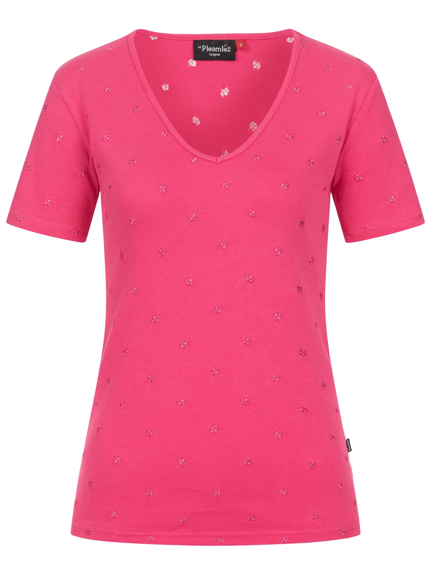 Pleamle Damen Shirt Herzausschnitt magenta