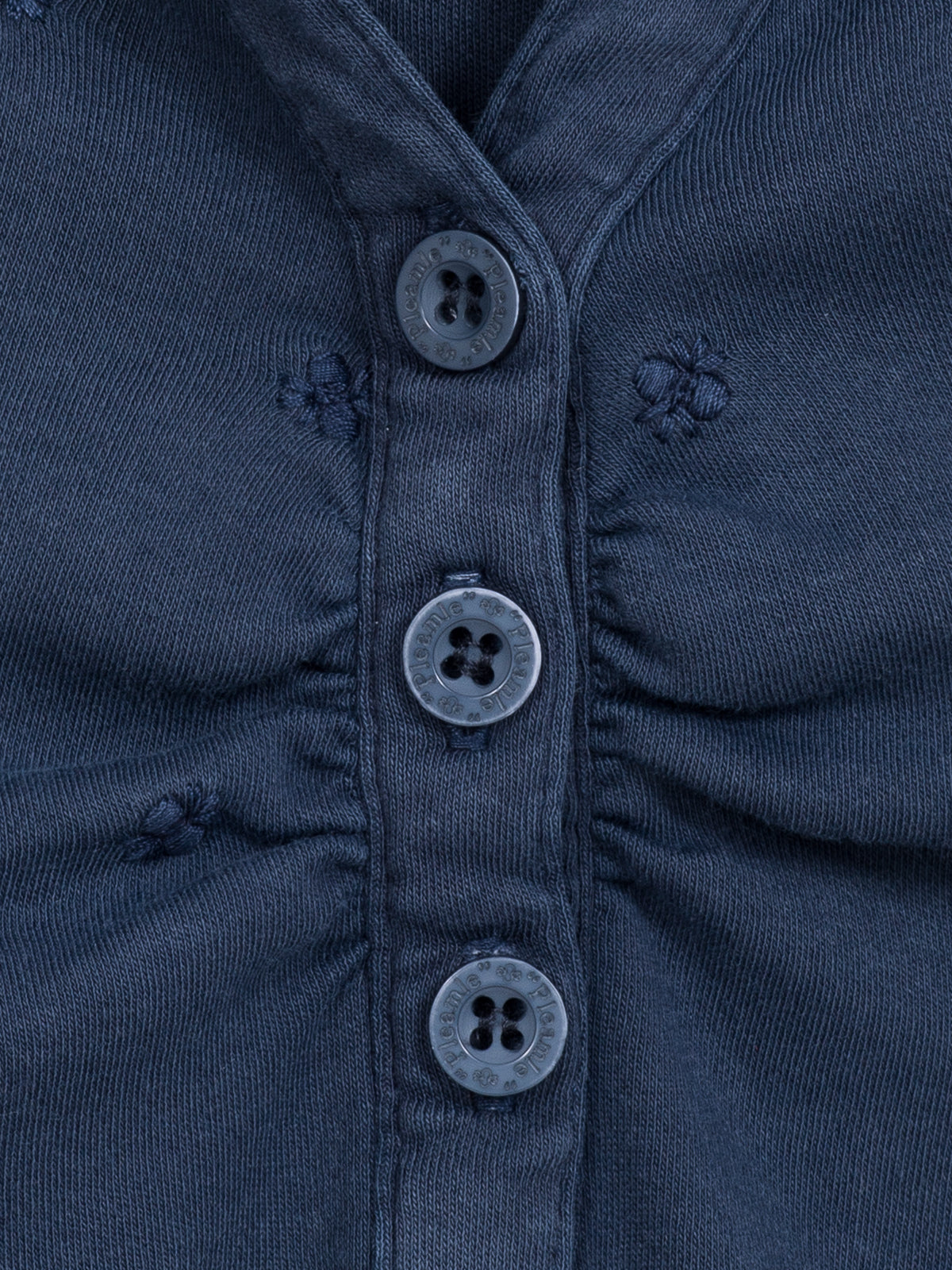 Pleamle Damen Polo Gezogene Knopfleiste Mood Indigo