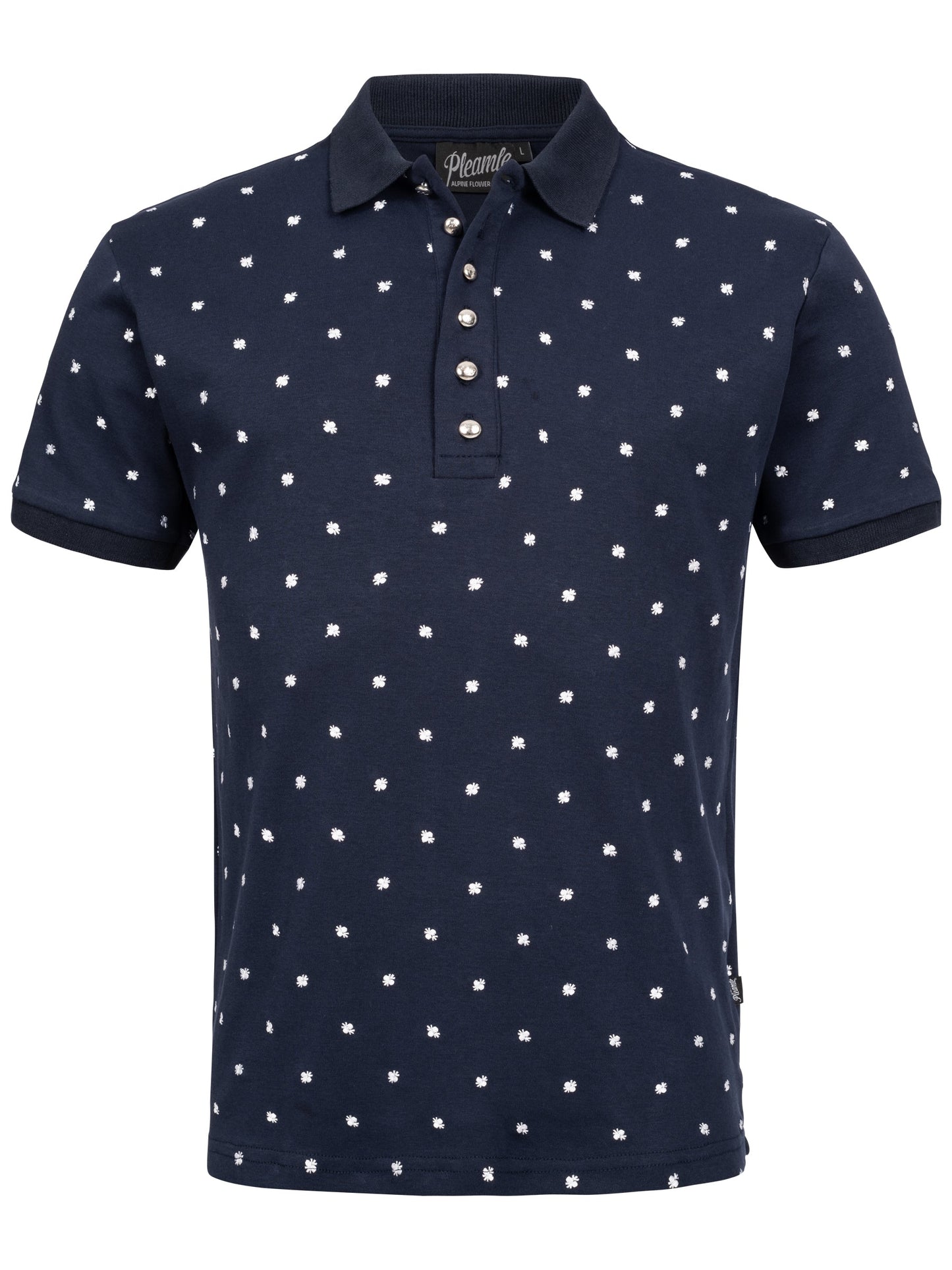 Pleamle Herren Polo BW Pique Elasthan Dunkelblau