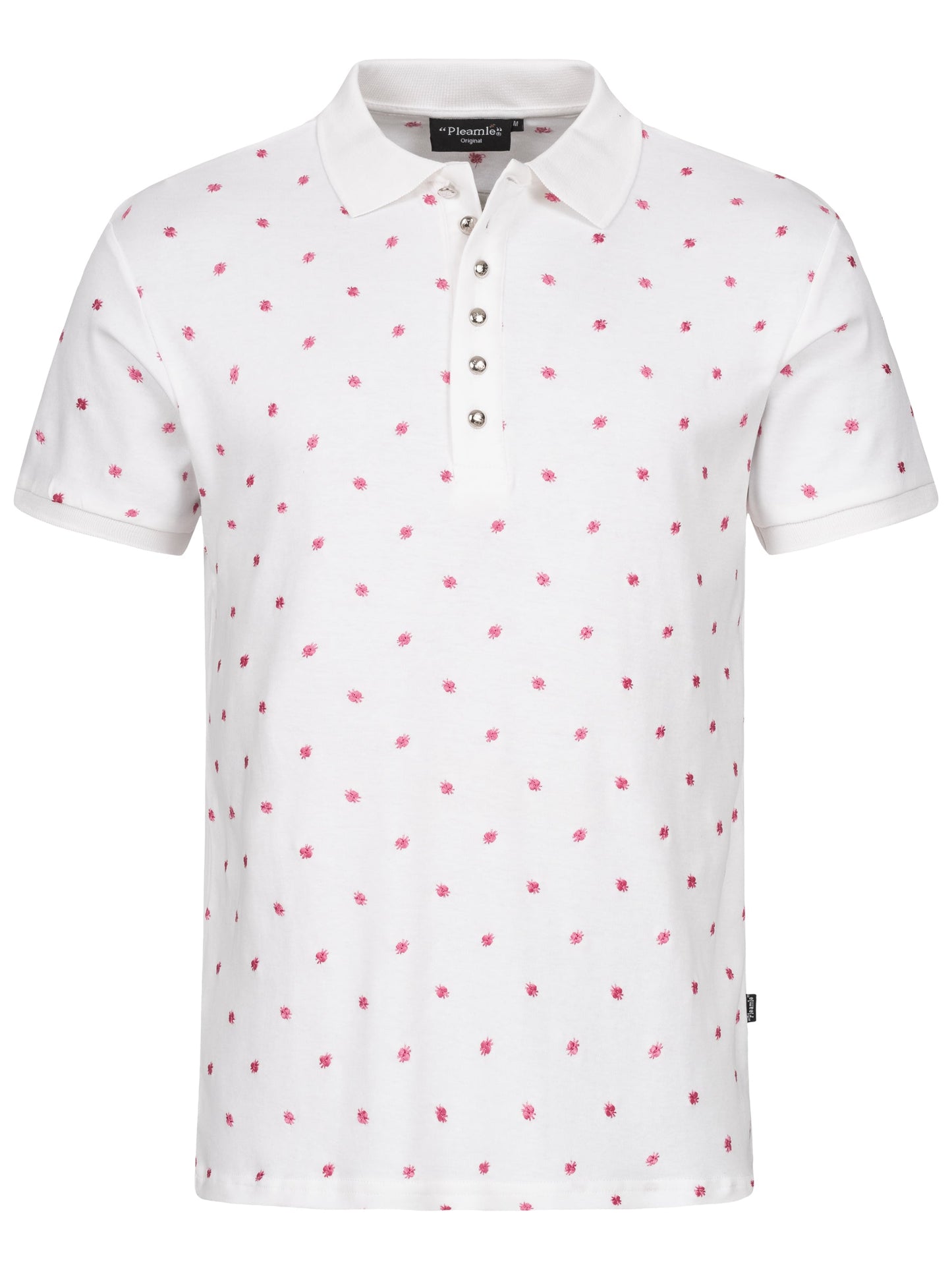 Herren Polo Weiß/Pink