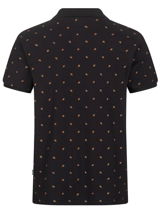 Pleamle Herren Polo BW Pique Schwarz Jubiläum