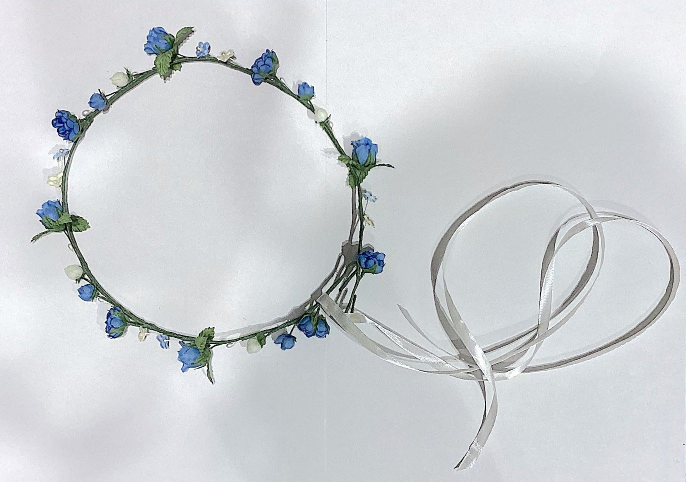 Rasp Blüten Girlande am Draht Blau