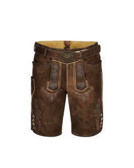 Herren Lederhose Rolli Braun