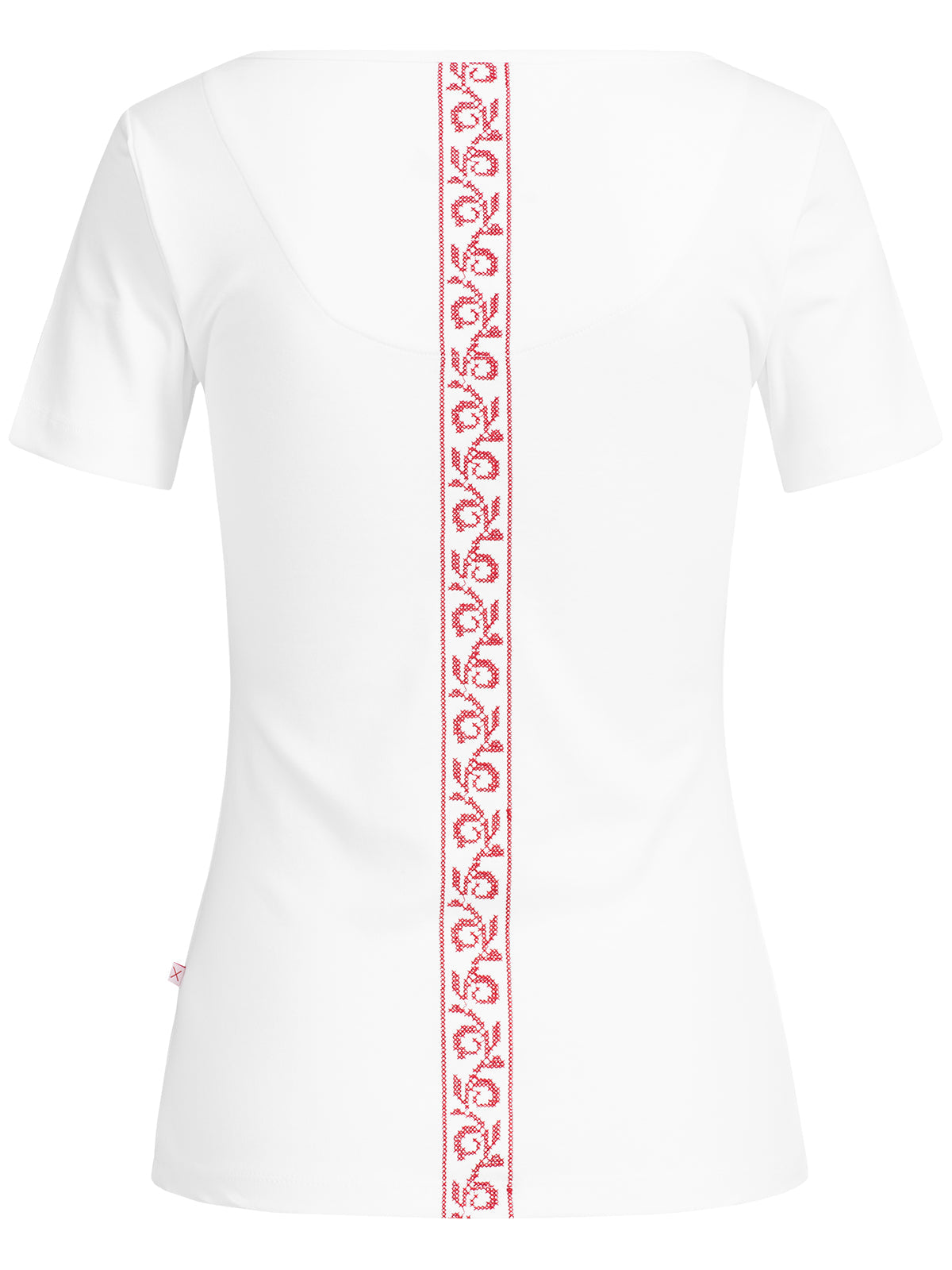 Pleamle Damen Shirt Kreuzstich Blume rot