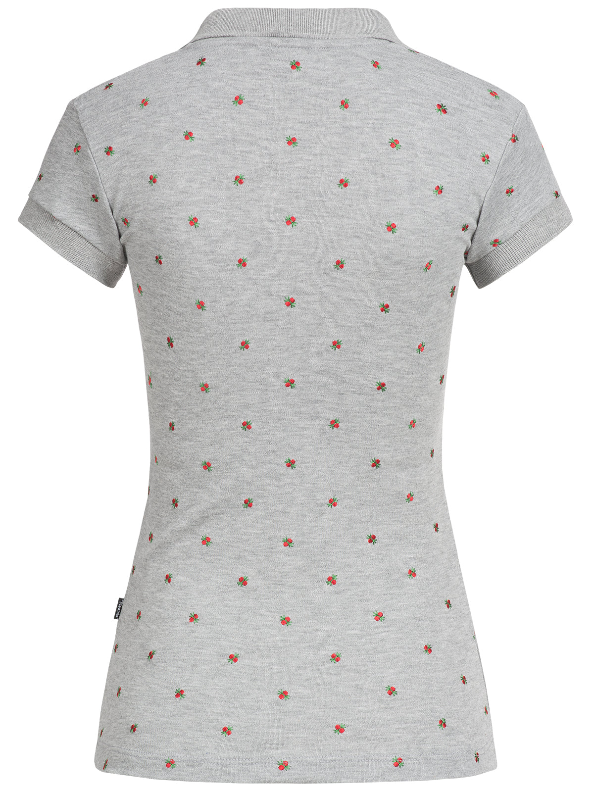Pleamle Damen Polo Gezogene Knopfleiste Graumele