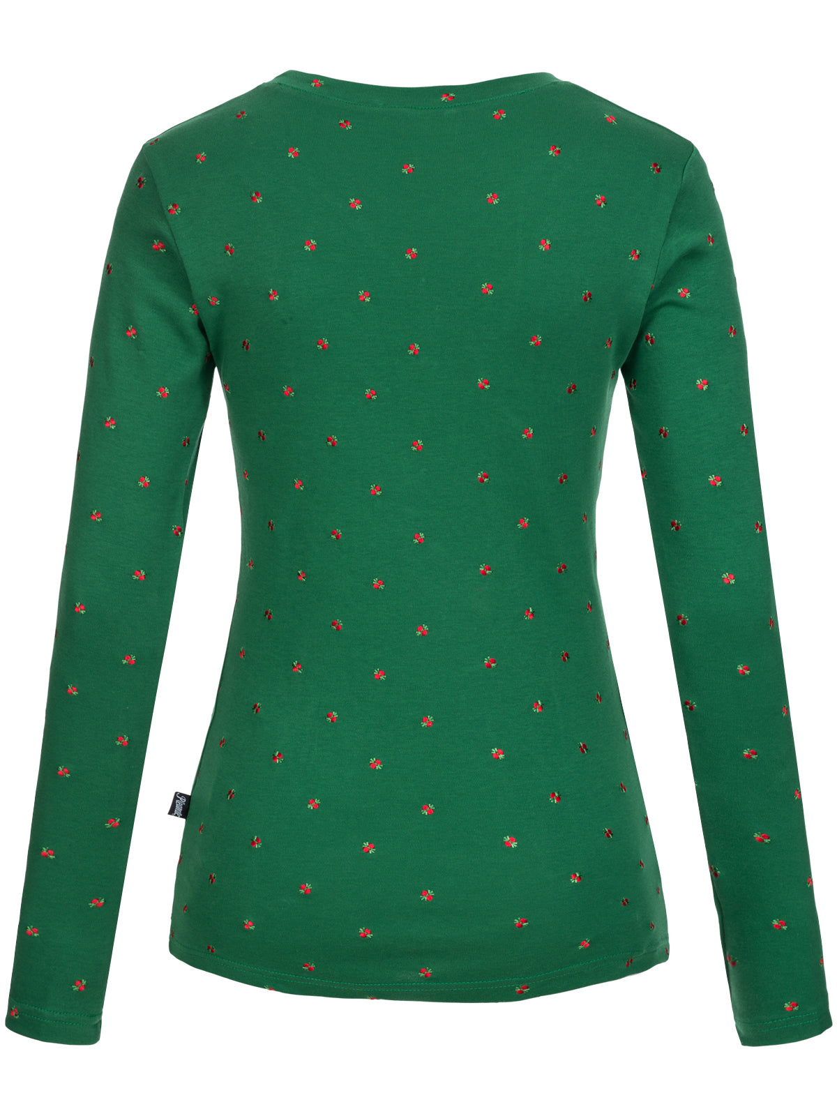 Pleamle Damen Shirt Gezogene Knopfleiste Langarm Hubertus Grün
