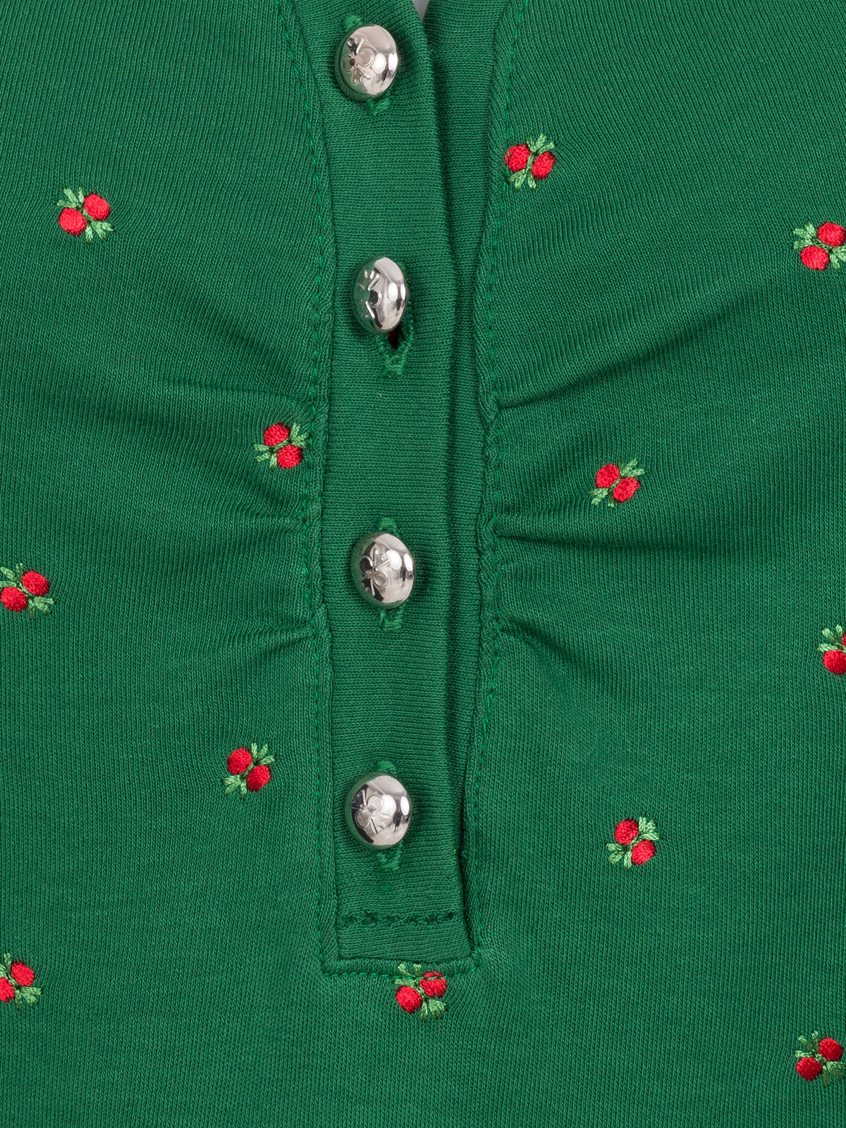 Pleamle Damen Shirt Gezogene Knopfleiste Langarm Hubertus Grün