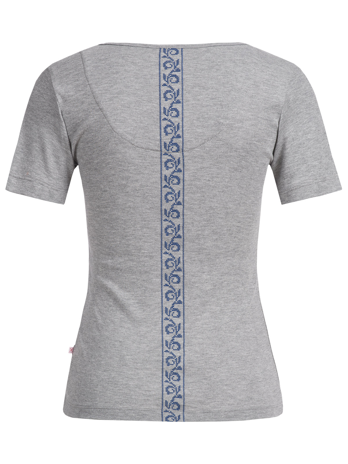 Pleamle Damen Shirt Kreuzstich Blume Blau