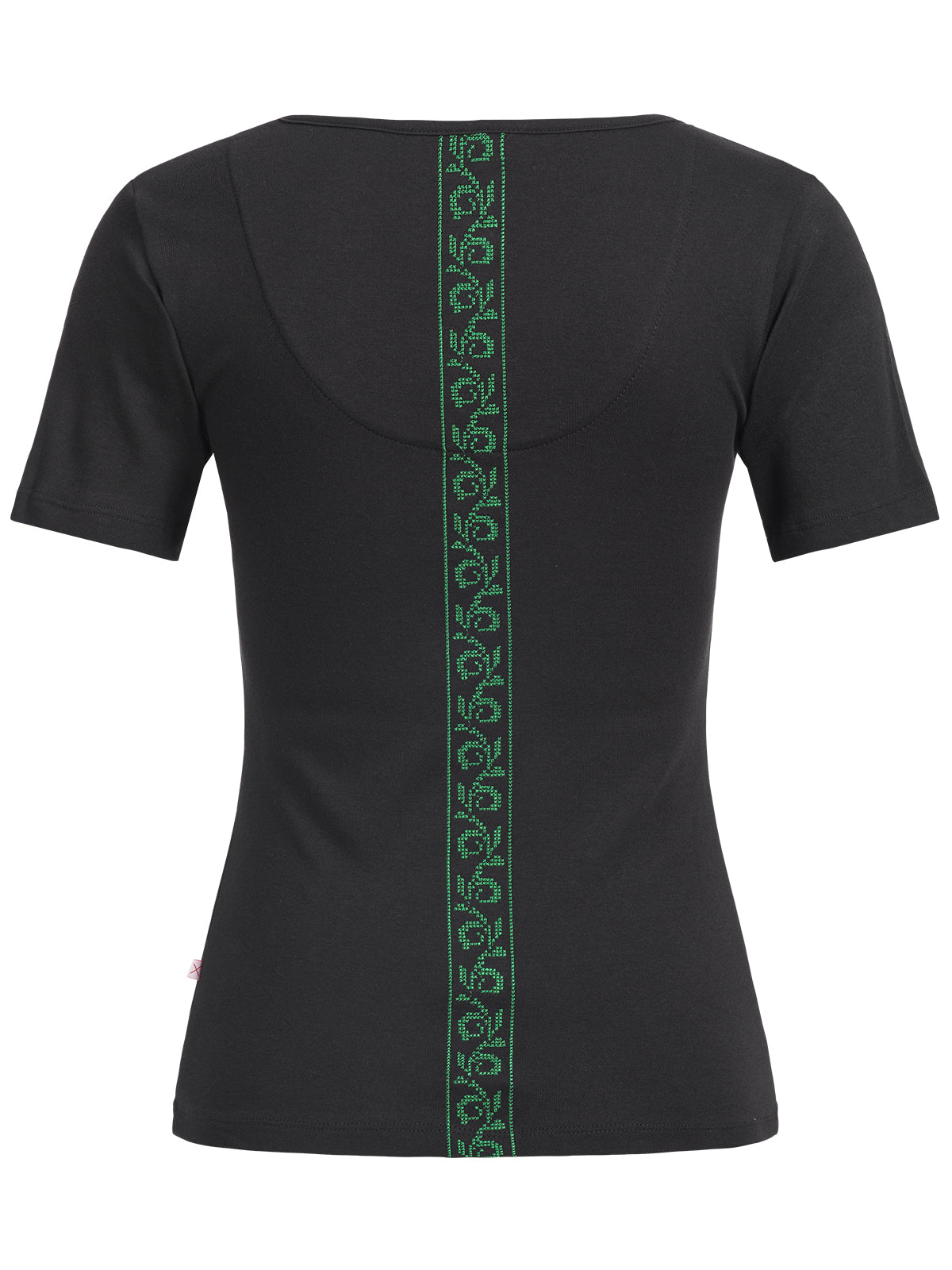 Pleamle Damen Shirt Kreuzstich Blume Grün