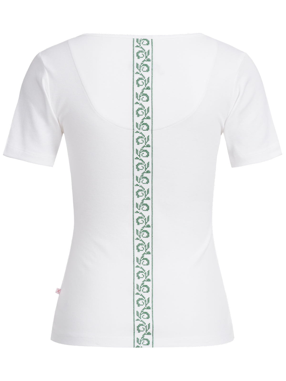 Pleamle Damen Shirt Kreuzstich Blume Grün