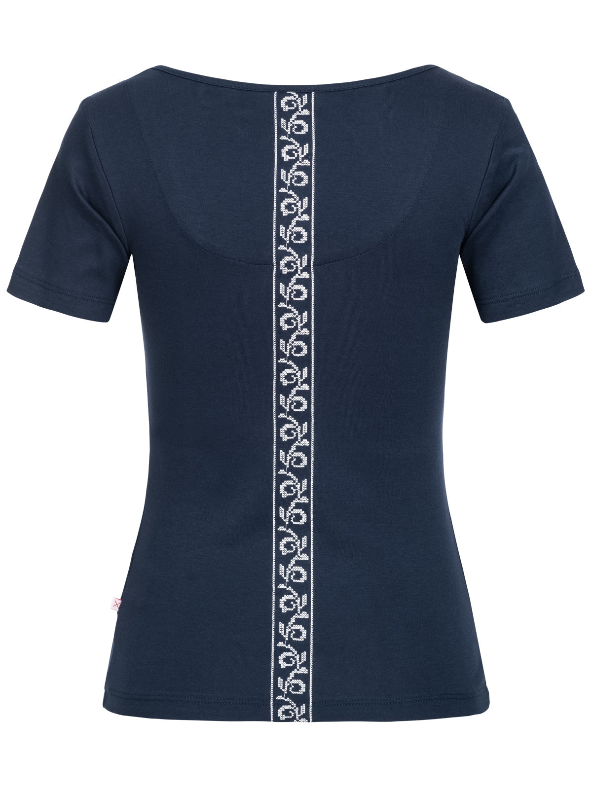 Pleamle Damen Shirt Kreuzstich Blume Weiß