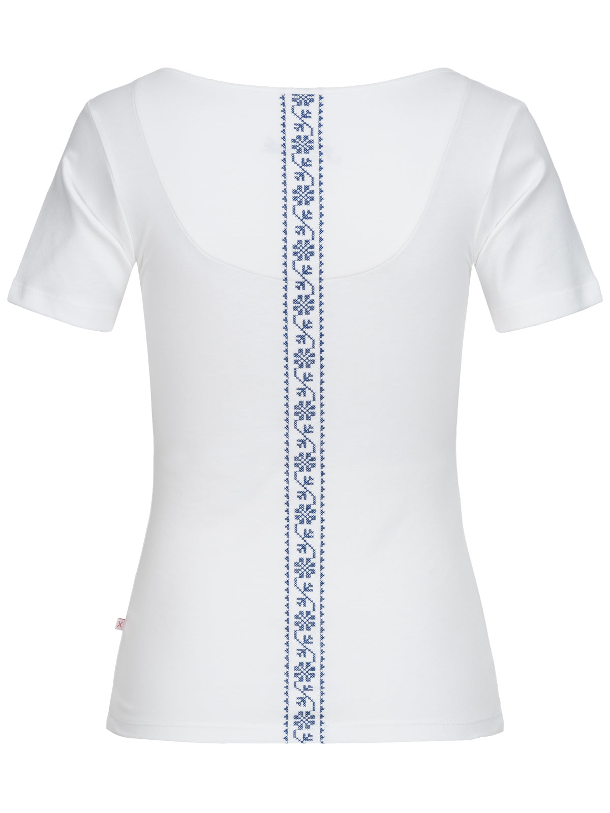 Pleamle Damen Shirt Kreuzstich Schmetterling Blau