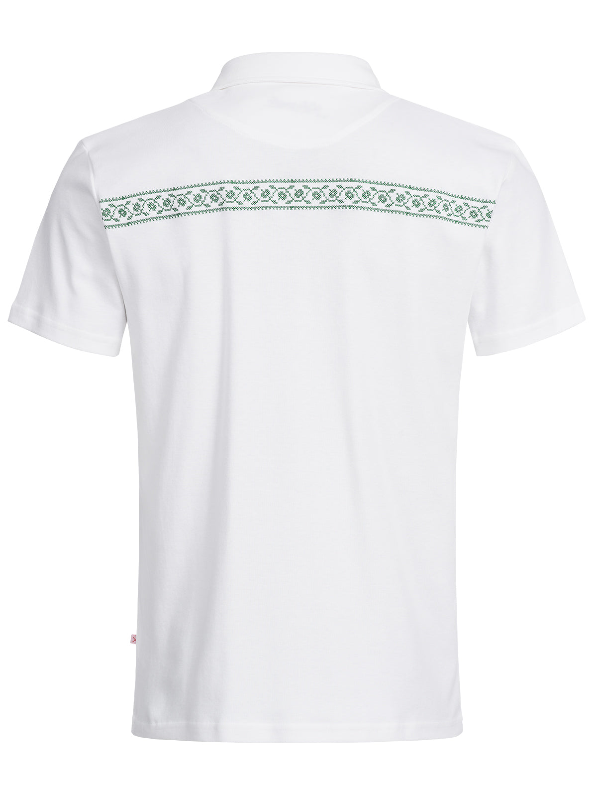 Herren Polo Kreuzstich Panther Weiß