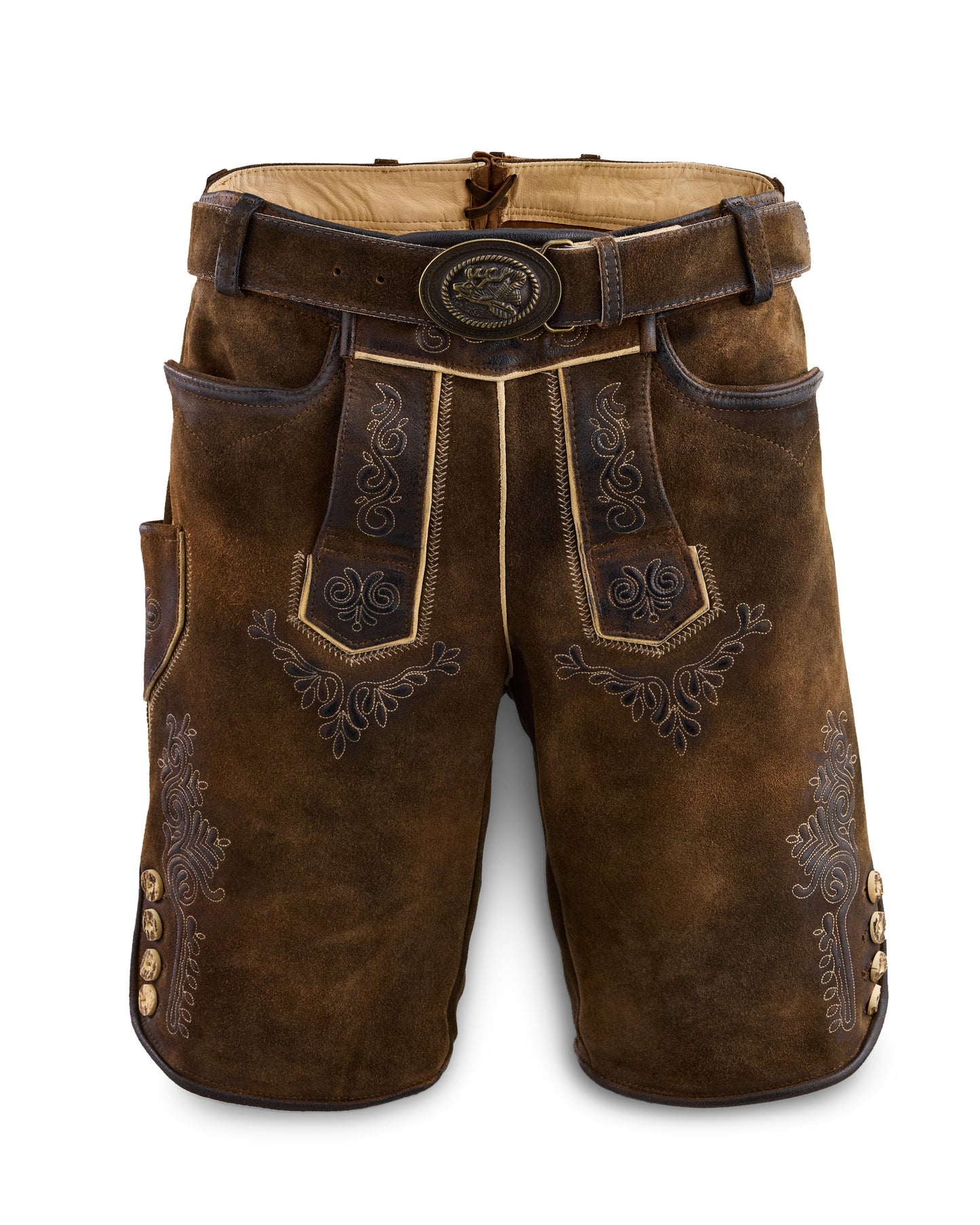 Herren Lederhose Rolli Nuss