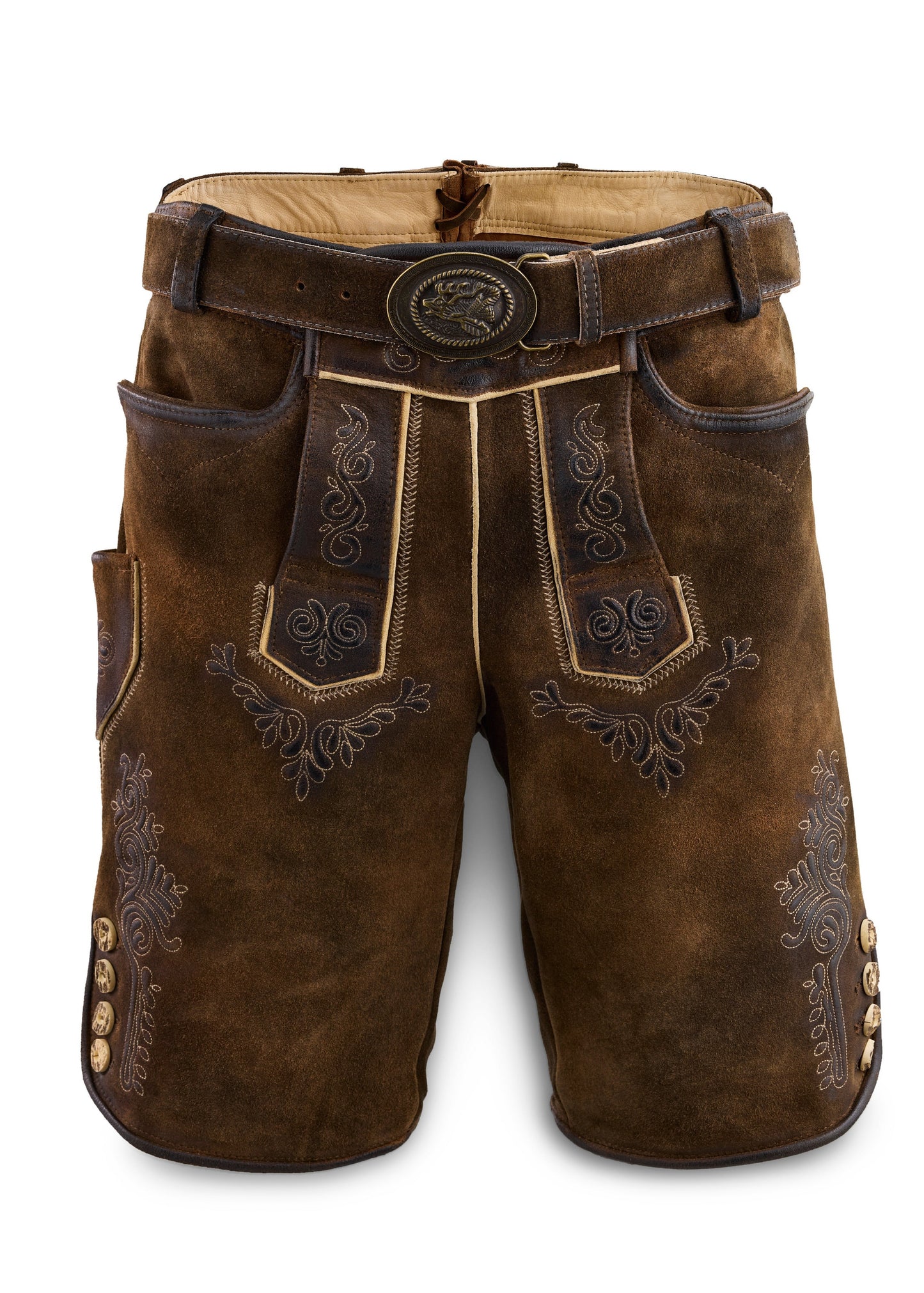 Herren Lederhose Rolli Nuss