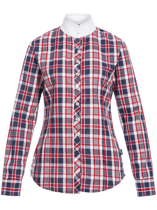 Damen Bluse Langarm Air Karo