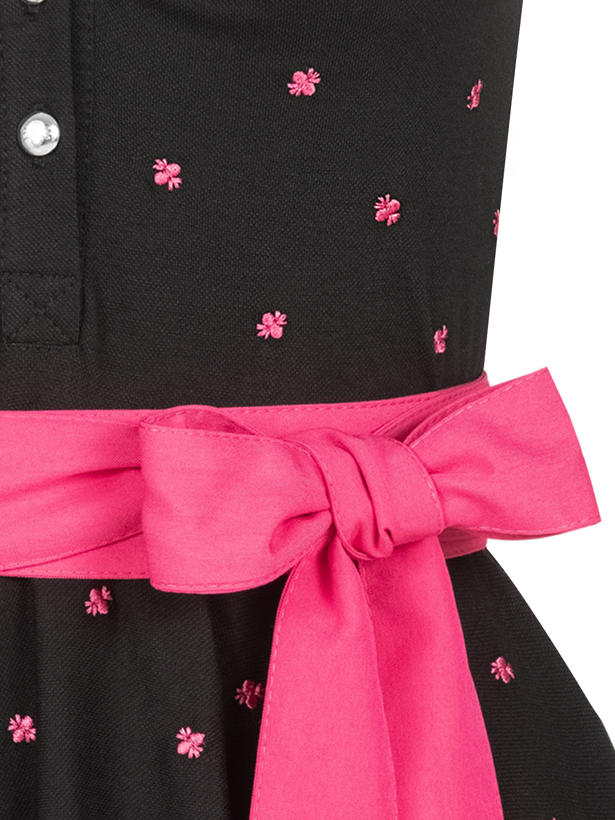Pleamle Damen Tellerrock Kleid Schwarz Magenta