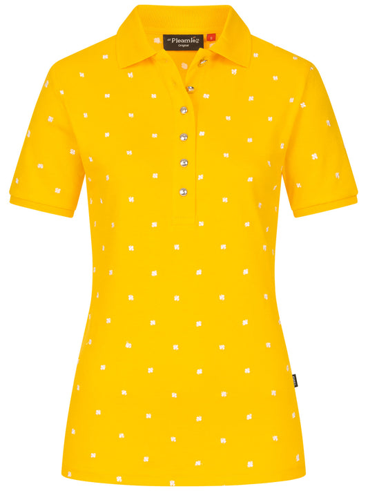 Pleamle Damen Polo Kurzarm Gelb