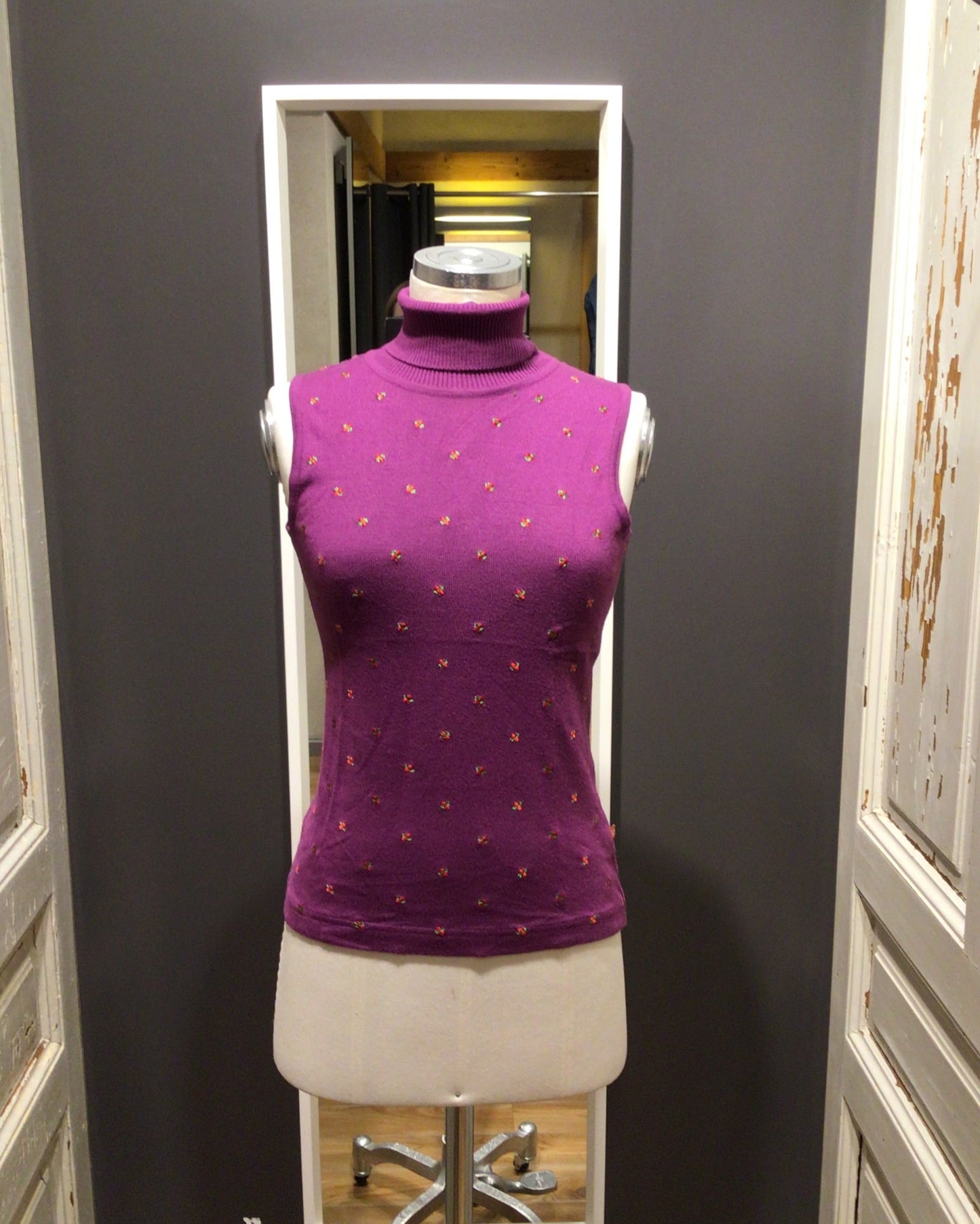 Pleamle Damen Pullover Strick Brombeere