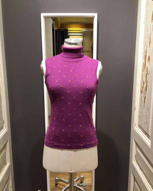 Pleamle Damen Pullover Strick Brombeere