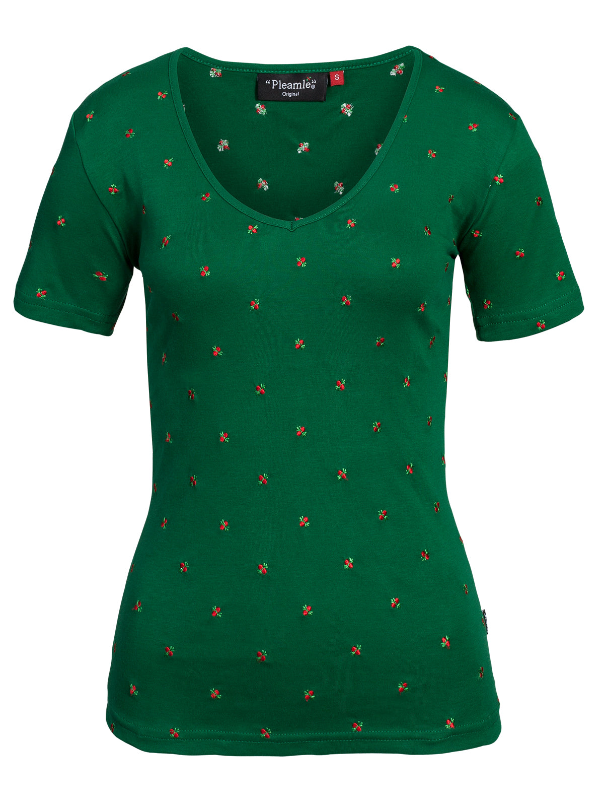 Pleamle Damen Shirt Herzausschnitt Grün