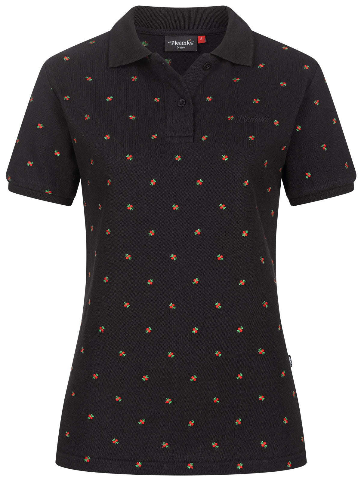 Pleamle Damen Polo BW Pique Schwarz Jubiläum