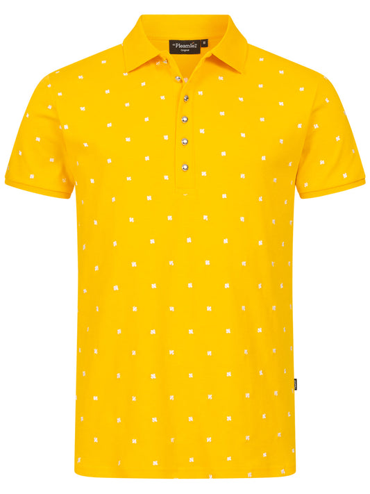 Pleamle Herren Polo Kurzarm Gelb