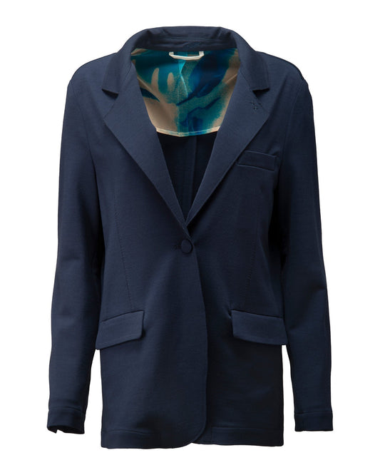 Damen Travel Luxe Boyfriend Blazer Blau